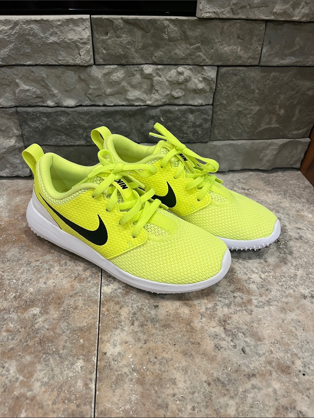 Nike Kids Neon Yellow and Black Athletic Sneakers